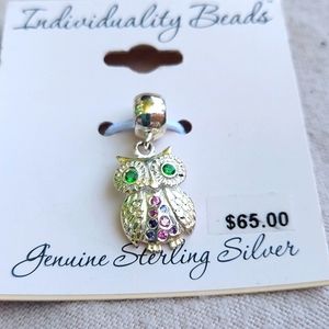 Sterling silver Owl charm 925